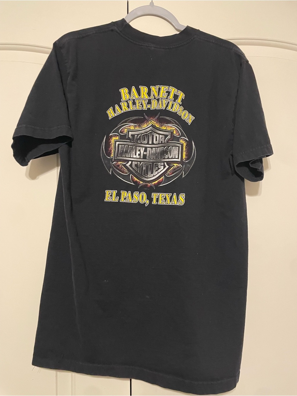 Y2K Harley-Davidson Men’s Black T-Shirt with Golden Eagle Graphic SZ L - Picture 4 of 7